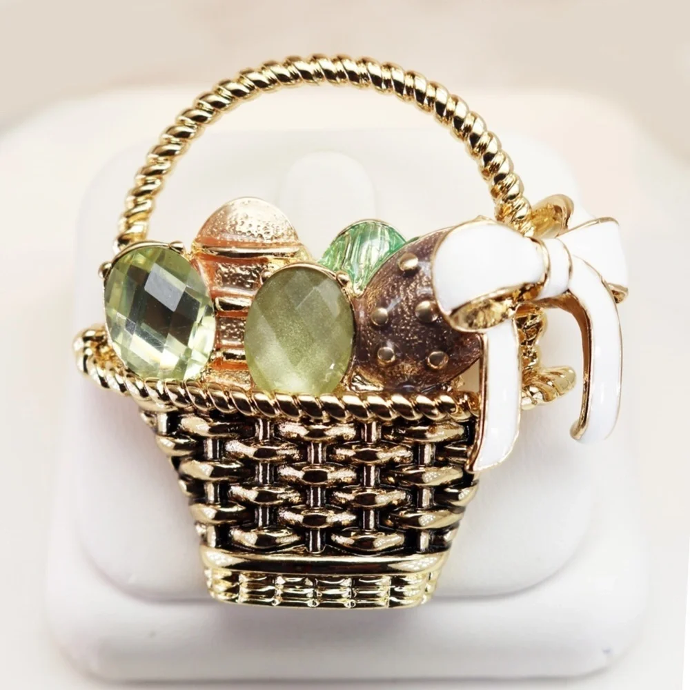 Napier Easter Eggs in Basket Brooch